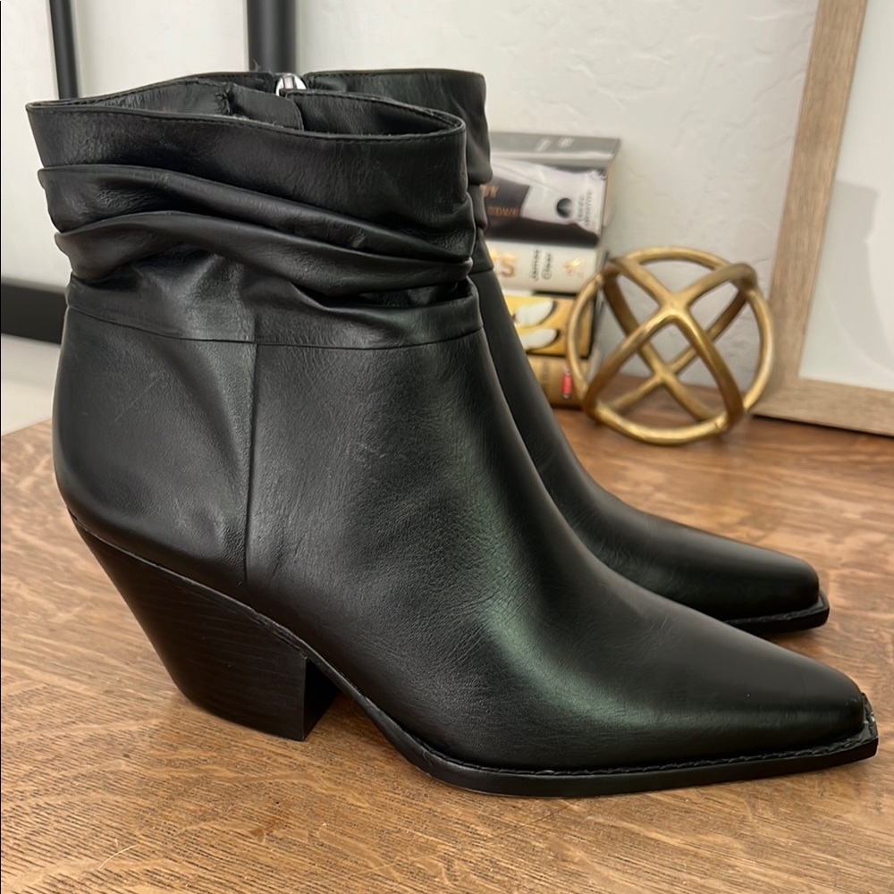 Vince Camuto Black Leather Ankle Boots